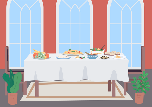 Table de dîner de luxe  Illustration