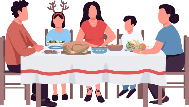 Table du dîner de Thanksgiving  Illustration