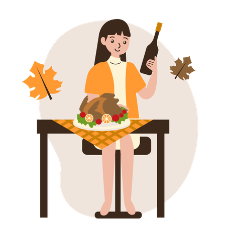 Table de Thanksgiving  Illustration