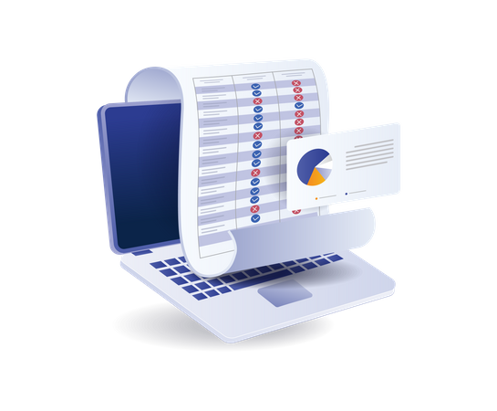 Table of details of the management analysis report  Illustration