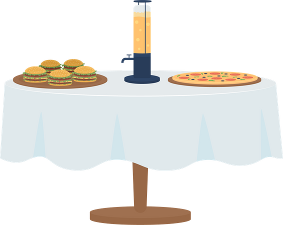 Table served for bachelor party Illustration