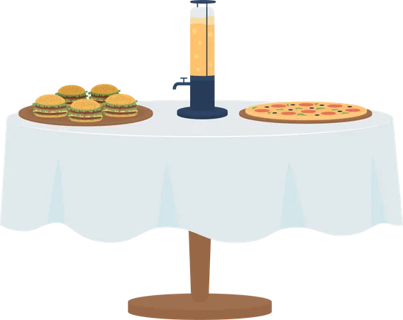 Table served for bachelor party Illustration