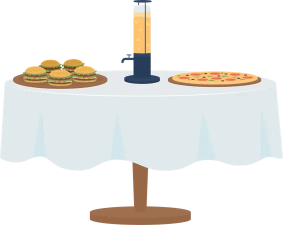 Table served for bachelor party  Illustration