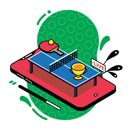 Table tennis game live streaming  Illustration