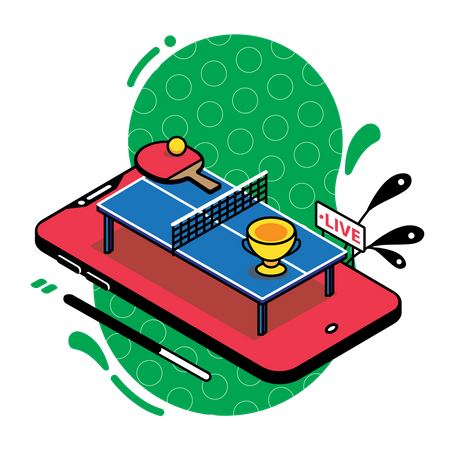 Table tennis game live streaming  Illustration