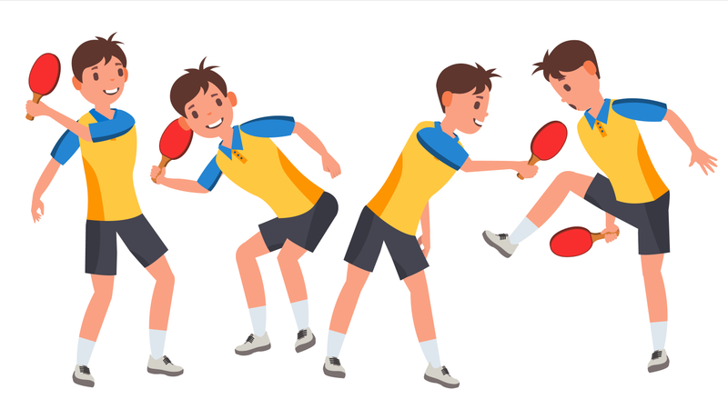 Table Tennis Male Player  Illustration