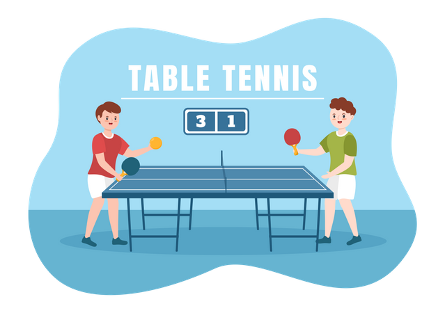 Table Tennis match  Illustration