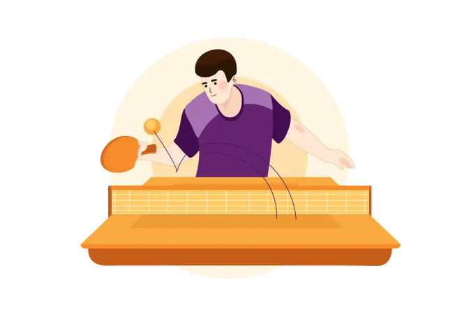 Table Tennis Player  Illustration