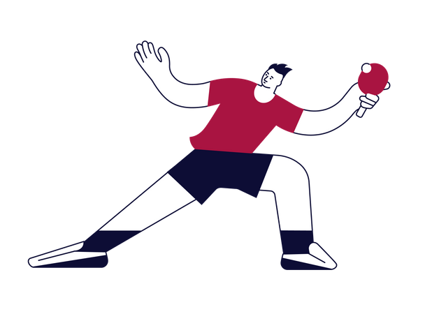 Table tennis player man serving ball  Illustration