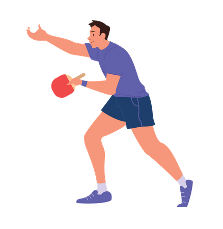 Table tennis player serving ball Illustration