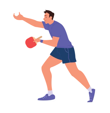 Table tennis player serving ball Illustration