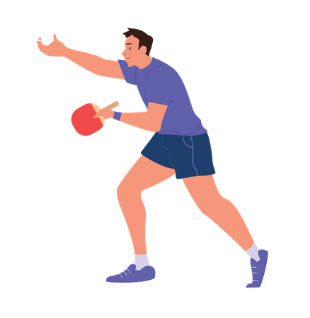 Table tennis player serving ball  Illustration