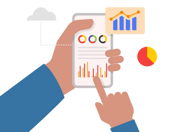 Tableau de bord d'analyse de données et rapport financier d'entreprise  Illustration