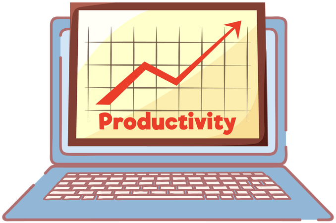 Graphique de productivité et de croissance des indicateurs statistiques  Illustration
