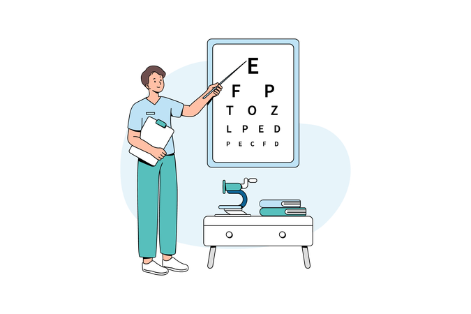 Tableau de test pour les soins oculaires  Illustration