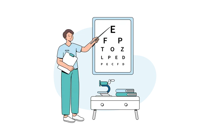 Tableau de test pour les soins oculaires  Illustration