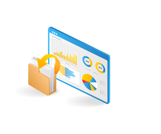 Rendimiento de los datos de la carpeta del analista del panel  Ilustración