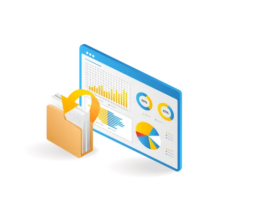 Rendimiento de los datos de la carpeta del analista del panel  Ilustración