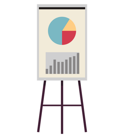 Tablero de presentación de gráficos financieros empresariales.  Ilustración