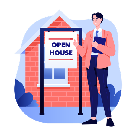 Tablero de puertas abiertas mostrado por el constructor  Ilustración