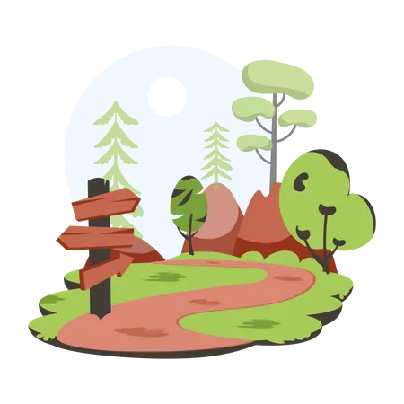 Placa de floresta  Ilustração
