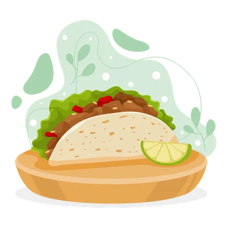 Taco Element Vector Illustration With Food Theme Editable Vector Element Illustration