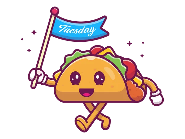 Taco mit Flagge  Illustration