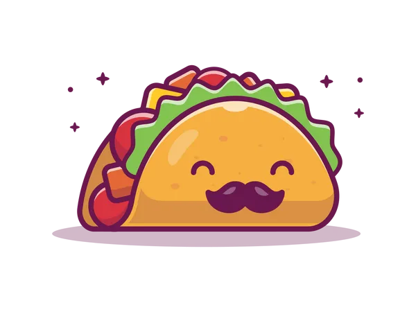 Taco mit Schnurrbart  Illustration