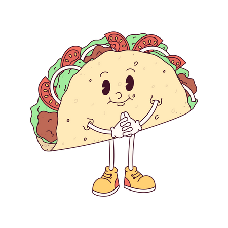Taco Stands Contentedly  Illustration