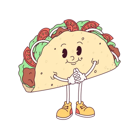 Taco steht zufrieden  Illustration