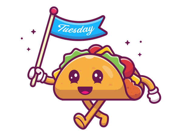 Taco with flag  Illustration