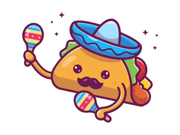 Taco with toy  Illustration