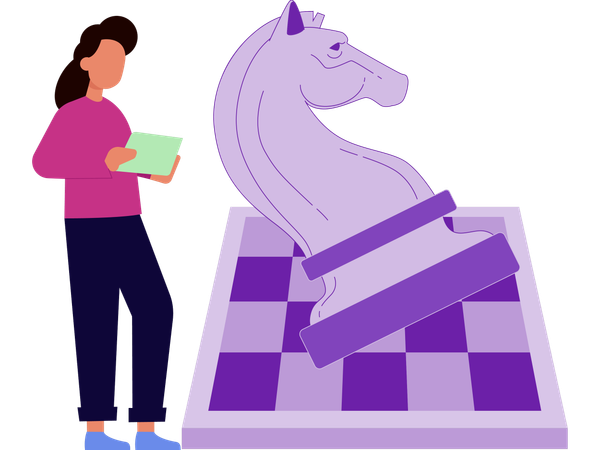 Femme d'affaires élaborant une stratégie commerciale  Illustration