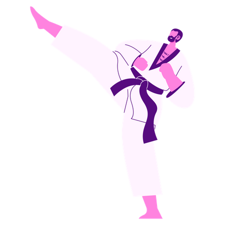 Combattant de taekwondo  Illustration