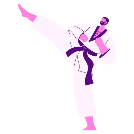 Combattant de taekwondo  Illustration