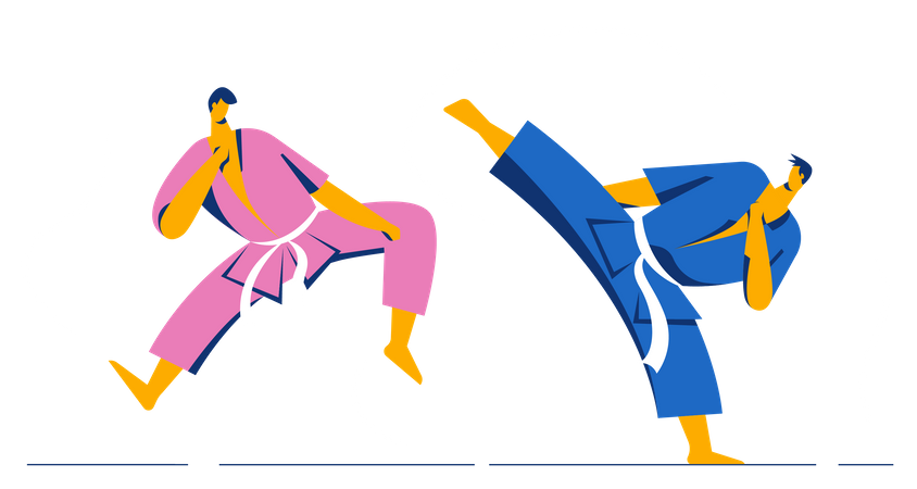 Combattants de taekwondo  Illustration