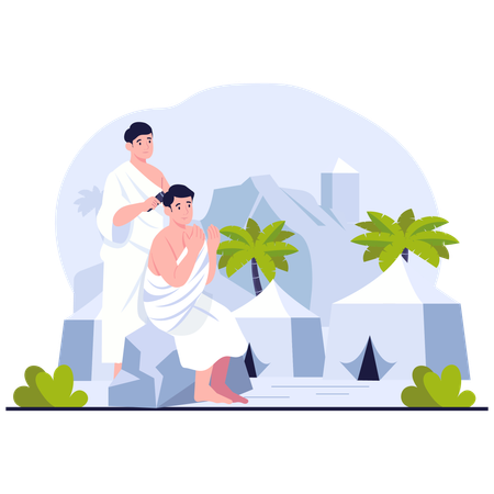 Tahallul After Hajj or Umrah  Illustration