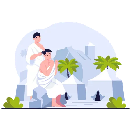 Tahallul After Hajj or Umrah  Illustration