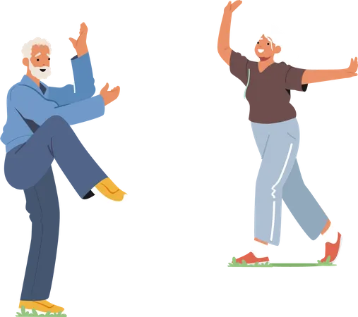 Tai Chi Classes for Elderly People  Illustration