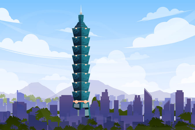 Taipei, la capitale de taiwan  Illustration