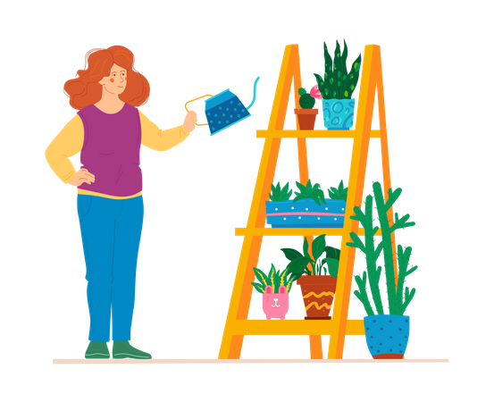 Take care of indoor plants  Illustration