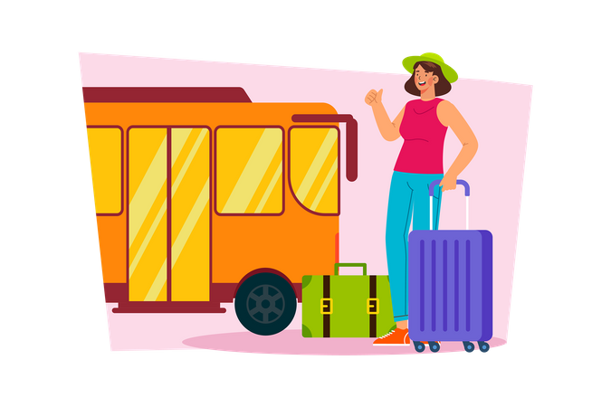 Take train or bus to reach tourist attractions  Illustration