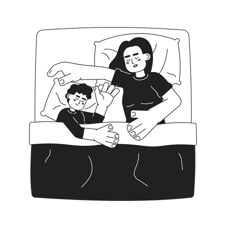 Taking a nap with baby  Illustration