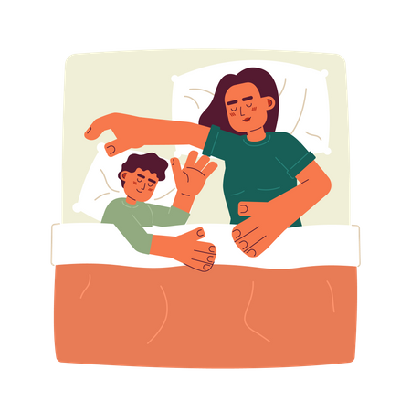 Taking a nap with baby  Illustration