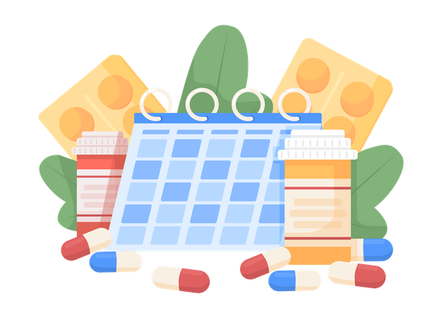 Taking medications regularly Illustration