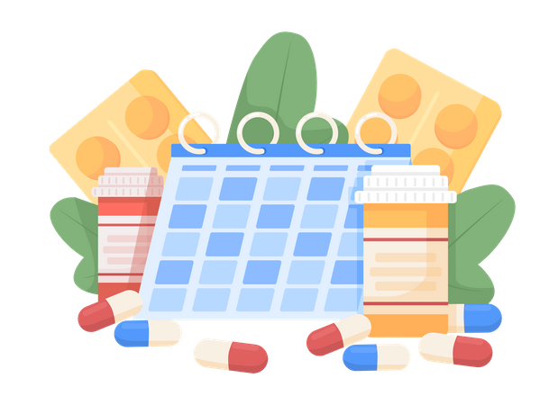 Taking medications regularly  일러스트레이션