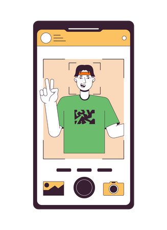 Taking photo on front camera  Illustration