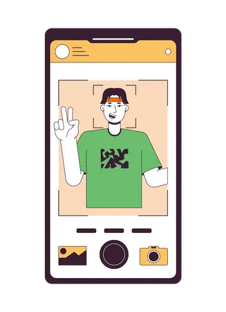 Taking photo on front camera  Illustration