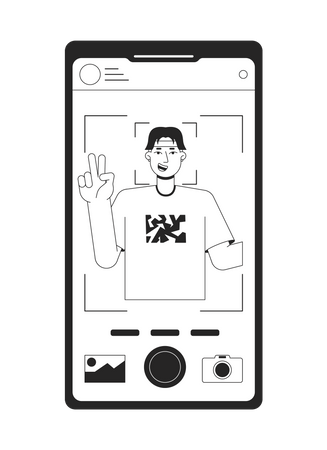 Taking photo on front camera  Illustration