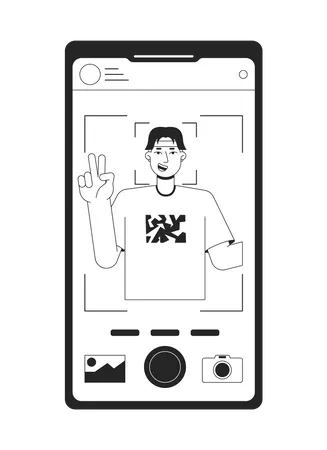 Taking photo on front camera  Illustration